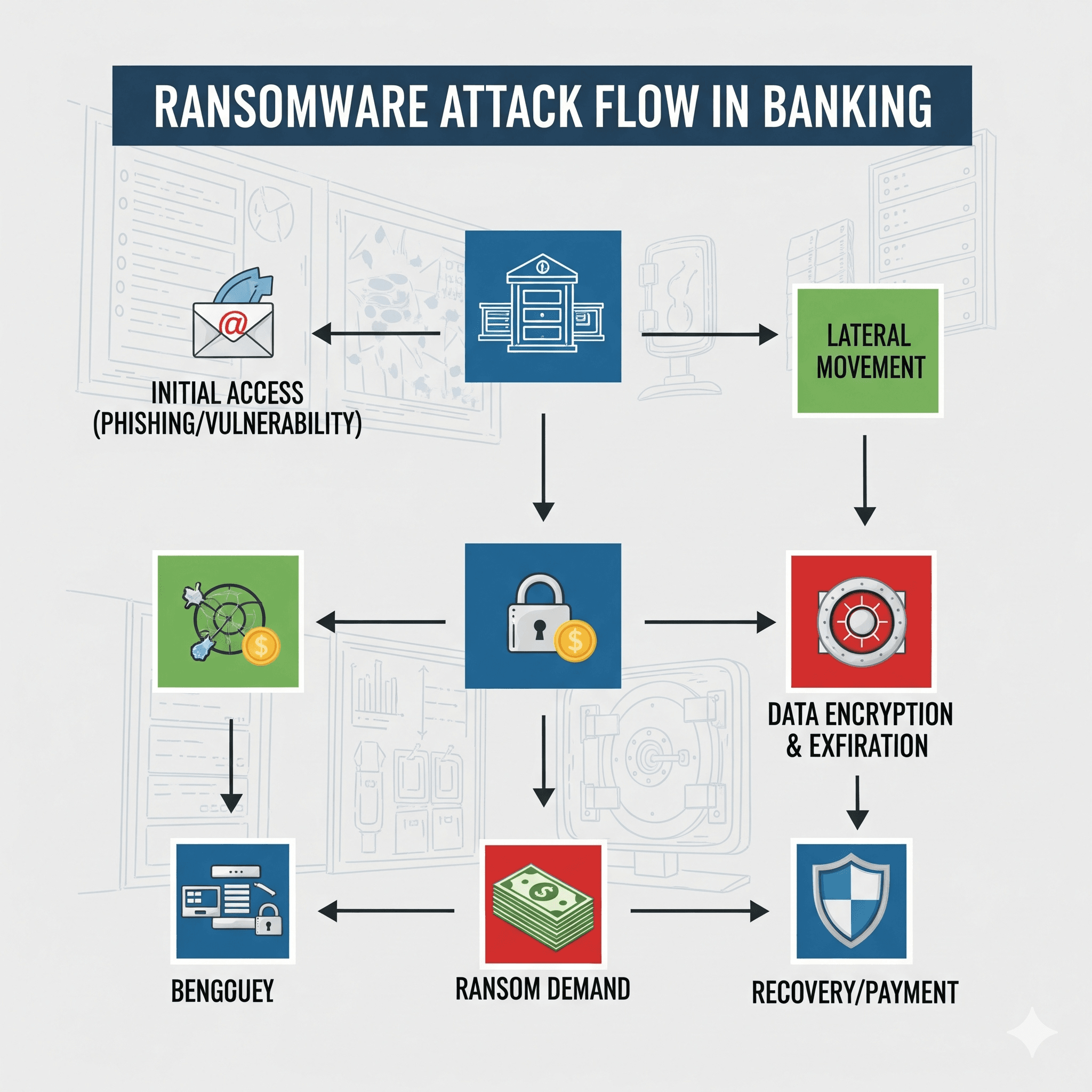 Ransomware Attack Flow in Banking